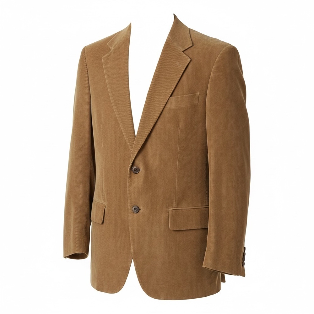 Chaps Men's Corduroy Sport Coat Blazer, Tan Brown Elbow Patches Size 48R, NWOT